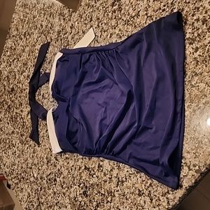 Navy/White Tankini Size L